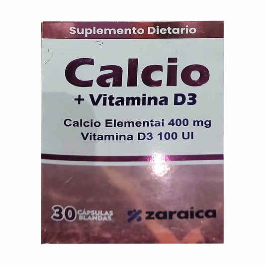 Calcio 400 MG+Vit D3 100 Ul 30 CAP