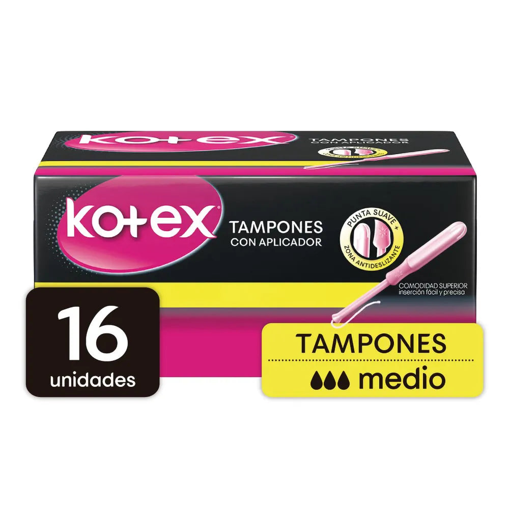 Tampon Kotex Medio Con Aplicador 16 Unidades
