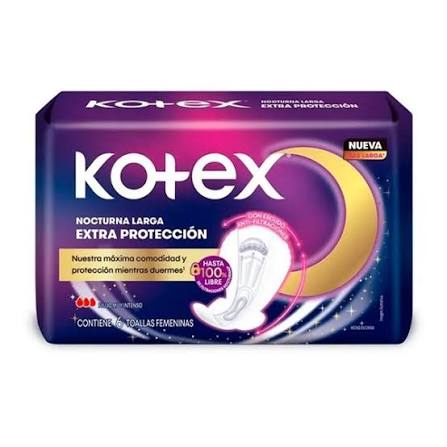 Toallas kotex Nocturna Extraprotección 6 Und