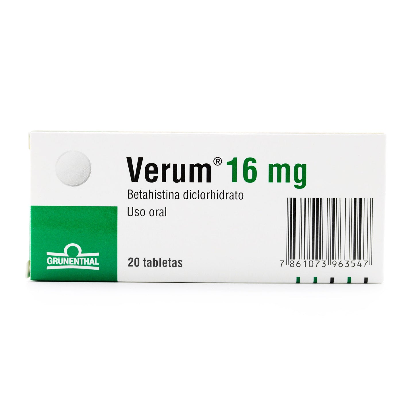 Verum 16 mg 20 Tabletas (a)(3%+)(pae)