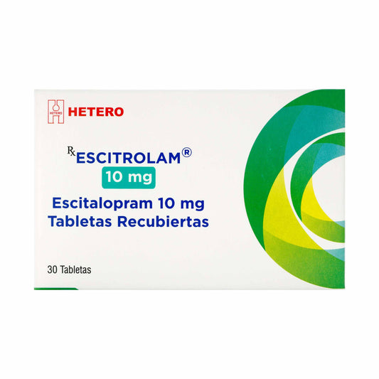 Escitrolam Escitalopram 10mg X 30 Tableta He