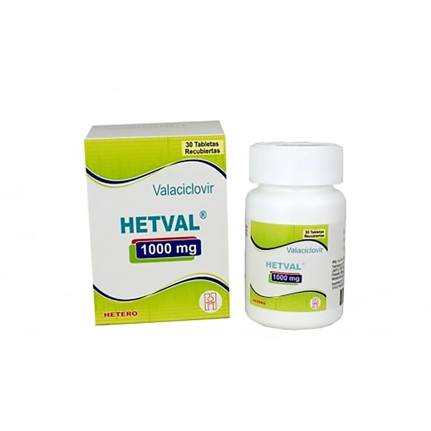 Hetval (Valaciclovir) 1000 Mg X 30 Tabletas