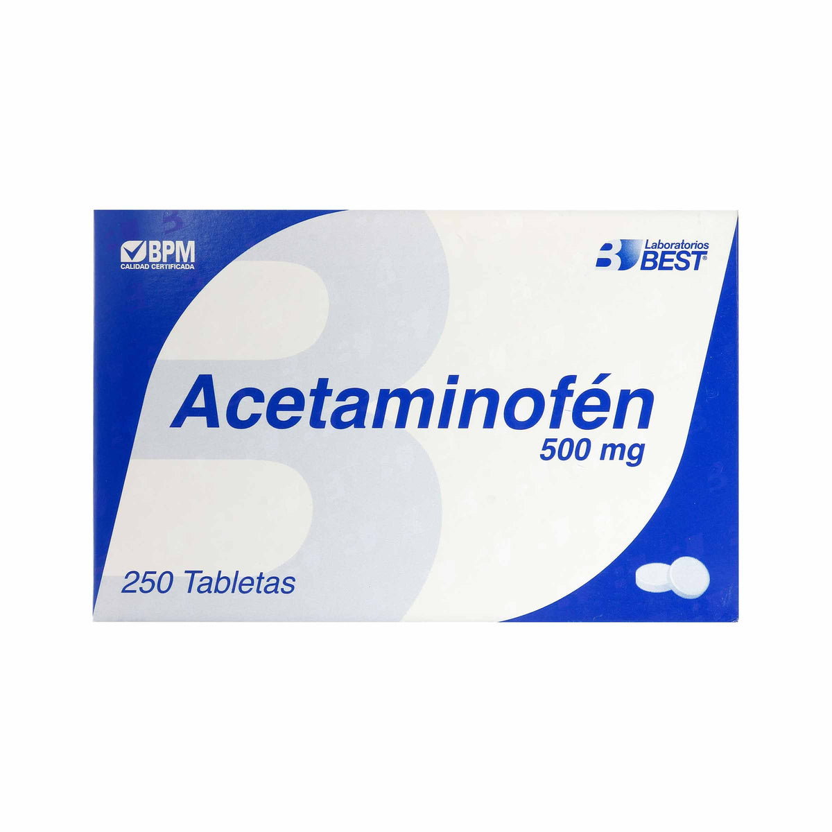 Acetaminofen 500 MG 250 Tabs