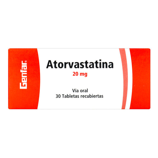 Atorvastatina 20 MG 30 Tbs Gf