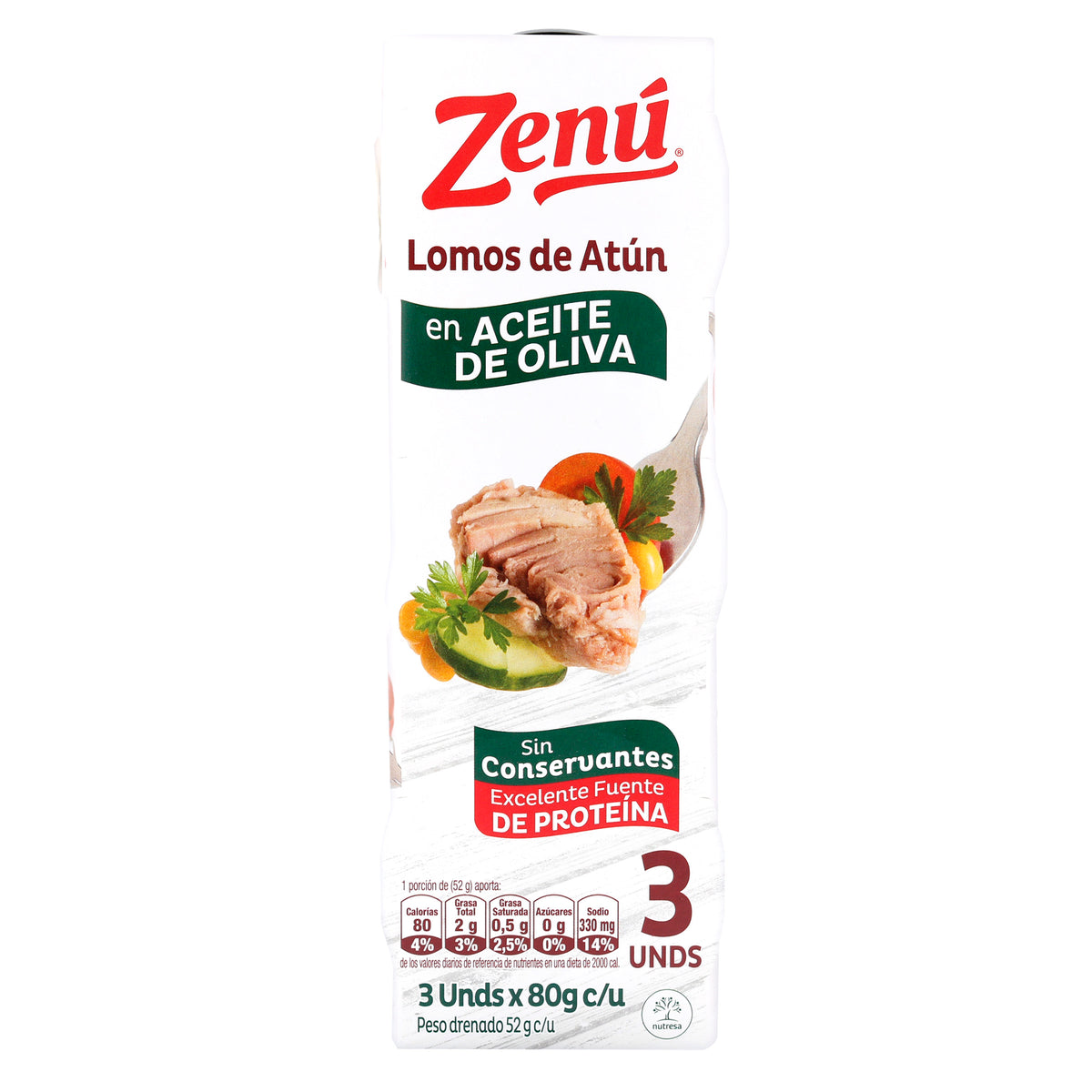 Atun Zenu Aceite De Oliva Lomi 80Gr 3Und