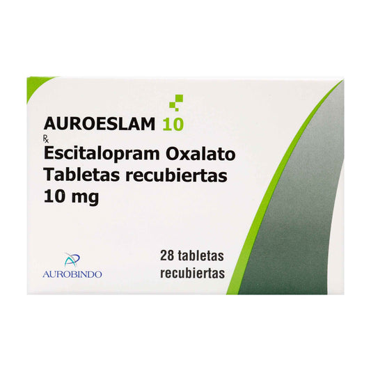 Auroeslam (Escitalopram) 10 Miligramos 28 Tabletas