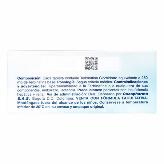 LAMICOL 250 MG 14 TABLETAS COA