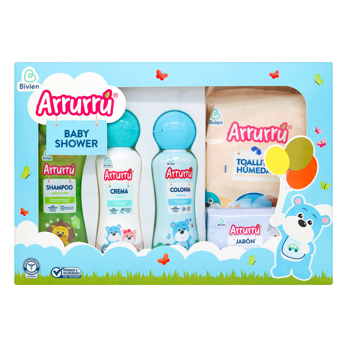 Estuche Arrurrú Baby Shower Azul 5 Unidades