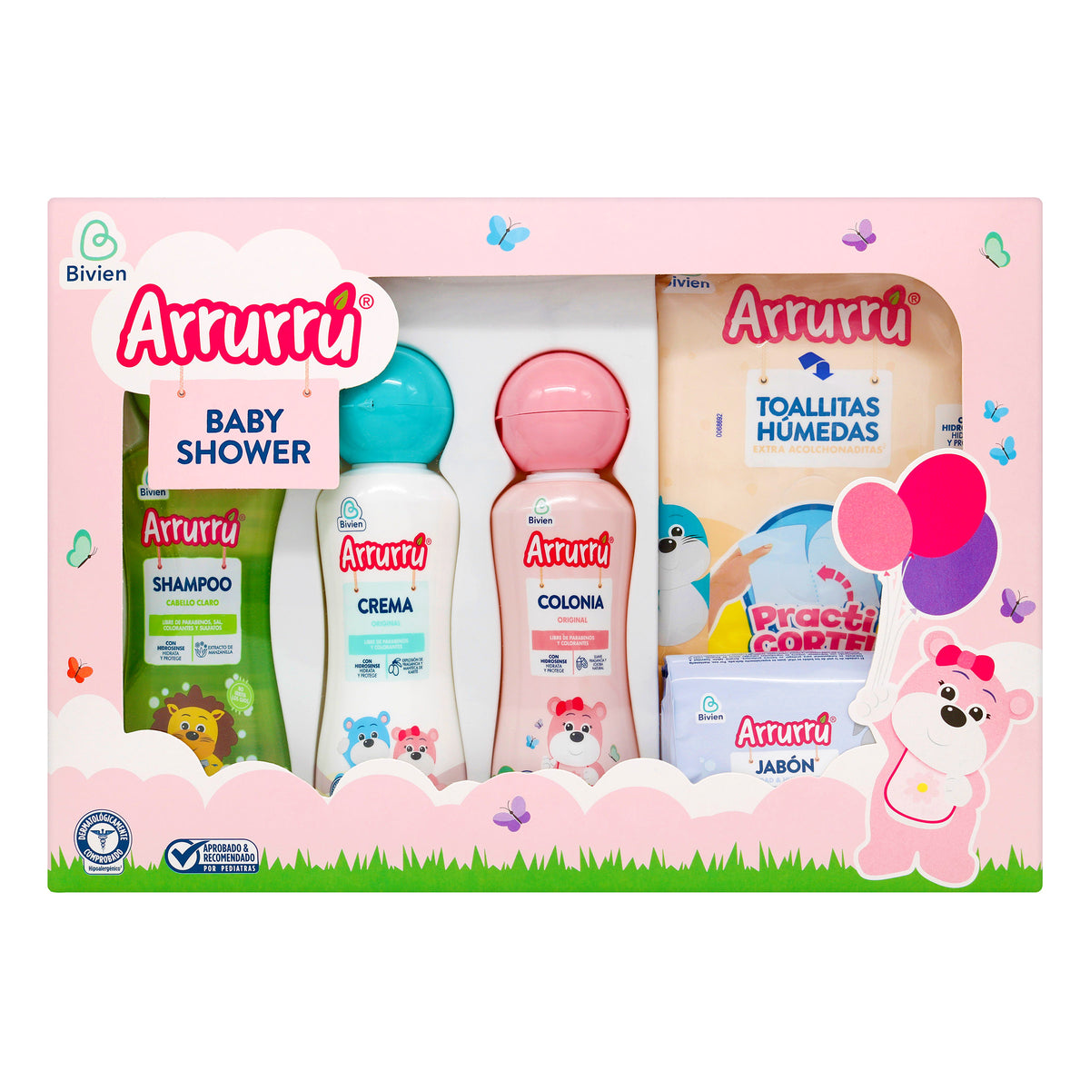 Estuche Arrurrú Baby Shower Rosado 5 Unidades