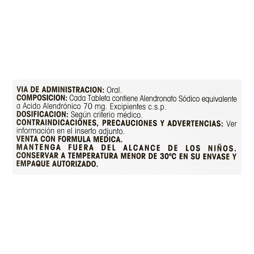 Alendronato 70 Miligramos 4 Tabletas