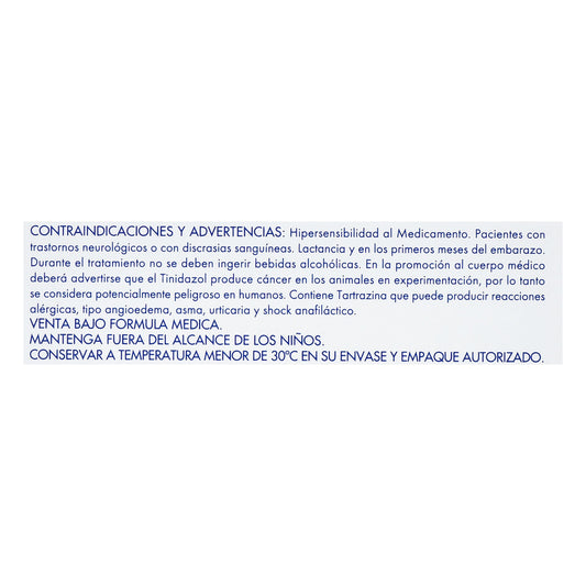 Tinidazol 500 Miligramos 8 Tabletas
