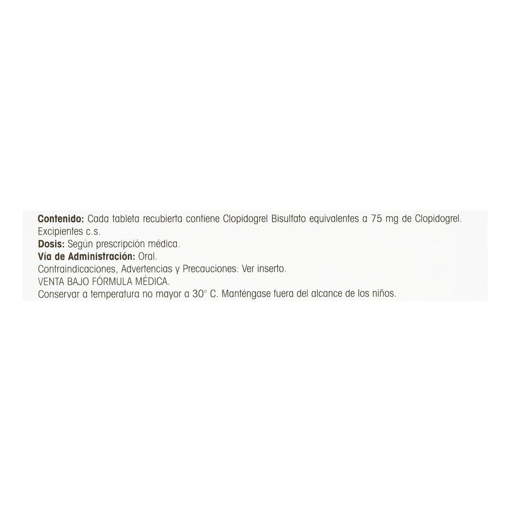 Clopidogrel 75 Miligramos por 14 Tabletas