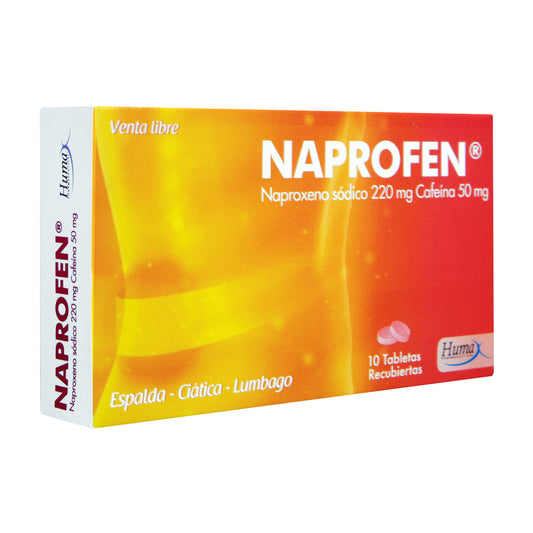 NAPROFEN NAPROXENO+CAFEINA X 10 TAB