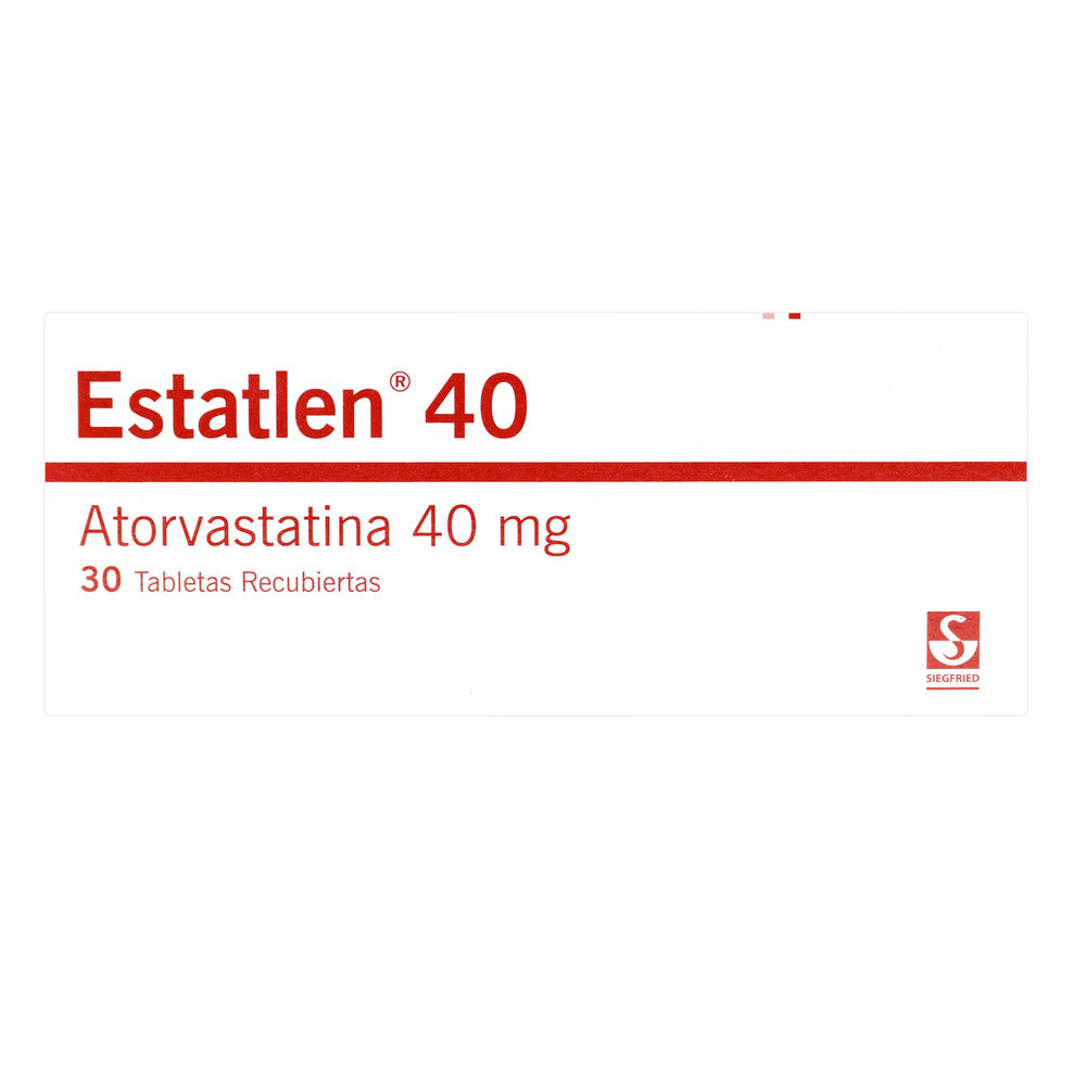 Estatlen 40 mg (Atorvastatina) 30 Tabletas Recubiertas