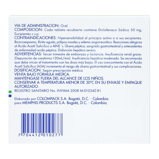 DICLOFENACO SODICO 50 MG 200 TBS MP