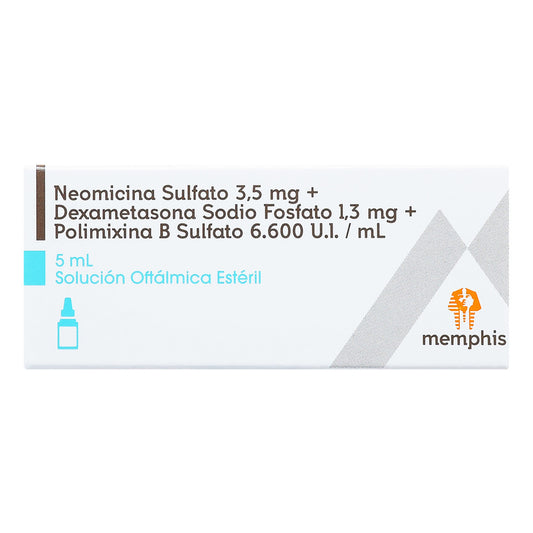 Dexametasona + Polimixina + Neomicina Gotas Oftálmicas 5 Mililitros Memphis