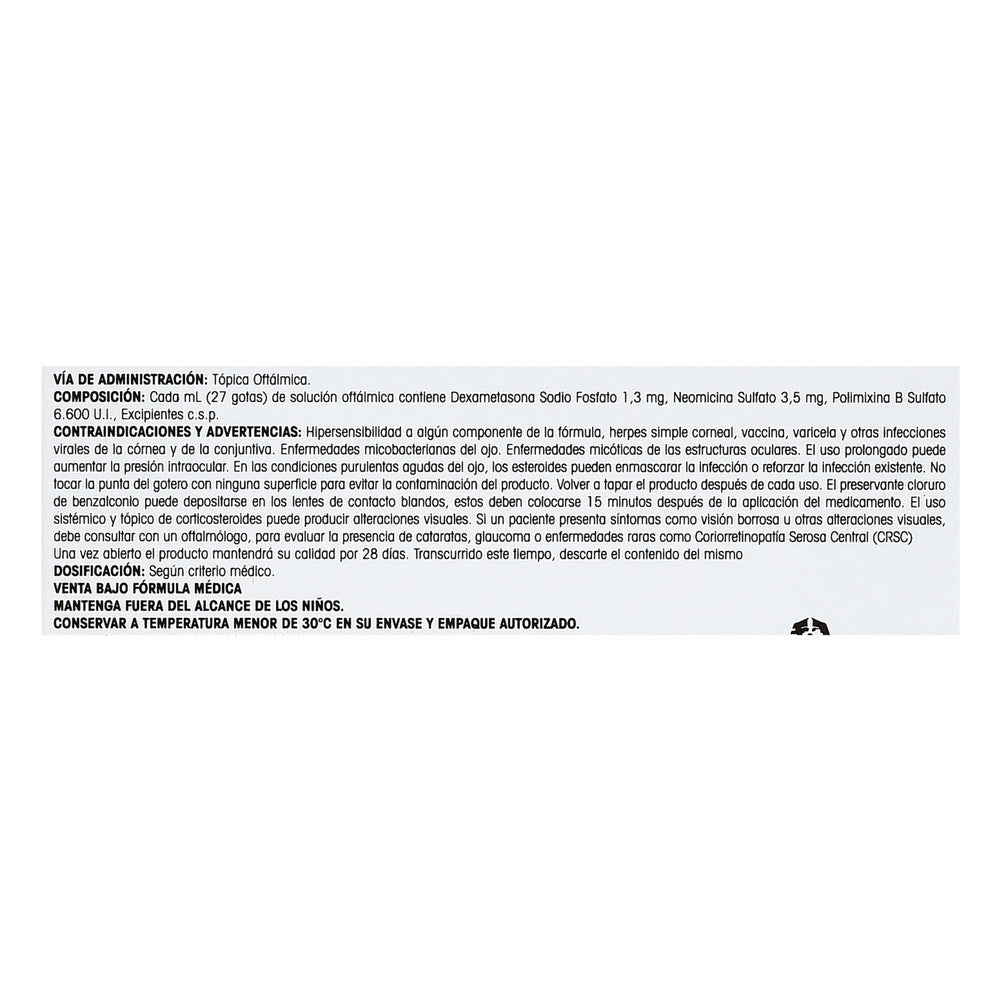 Dexametasona + Polimixina + Neomicina Gotas Oftálmicas 5 Mililitros Memphis