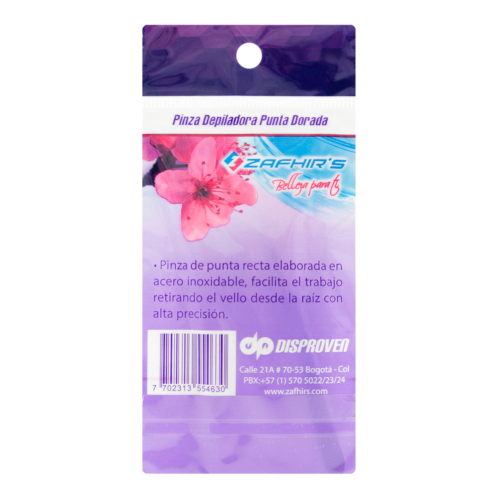Pinza Depiladora Punta Dorada