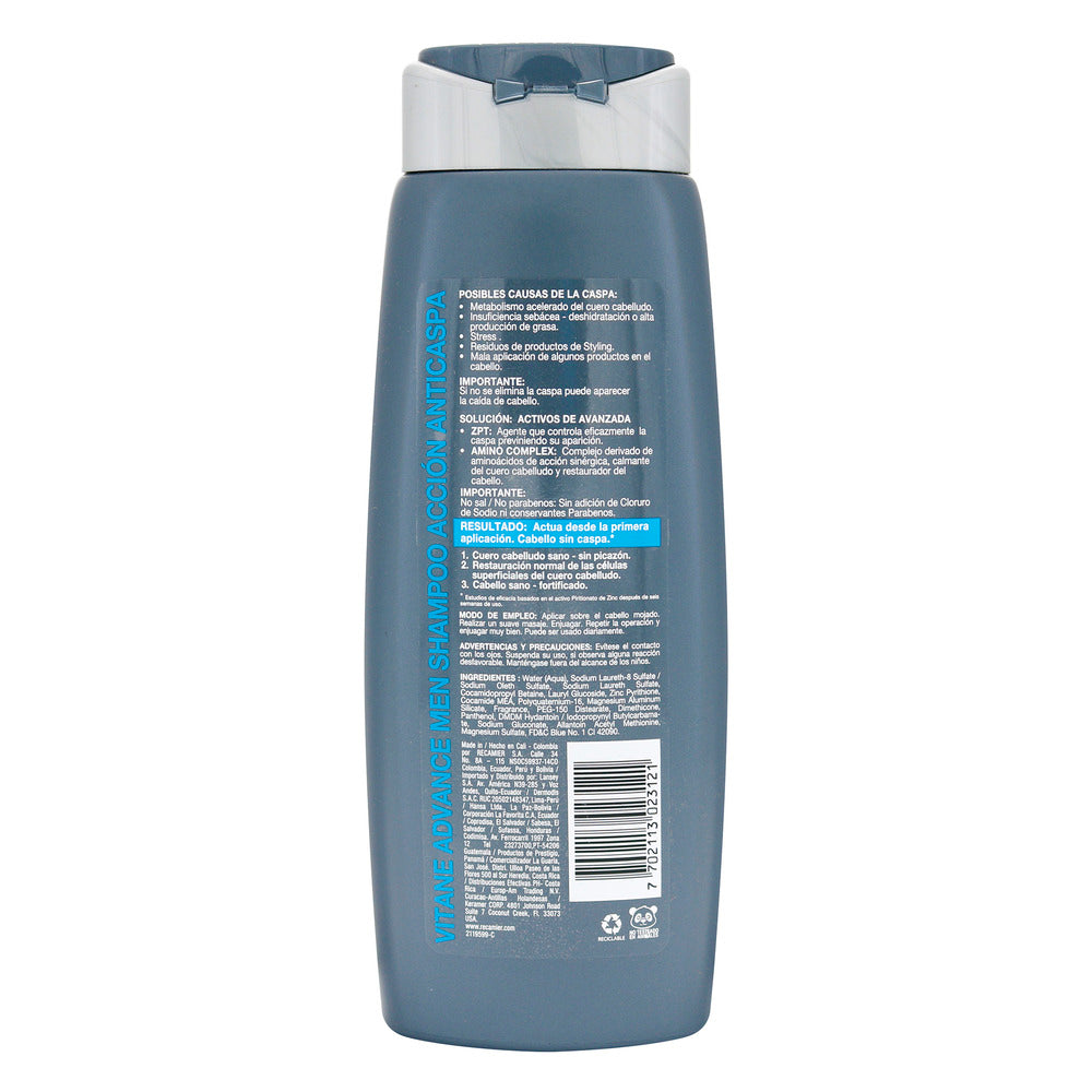 Champú Vitane Men Acción Anticaspa 400 gramos