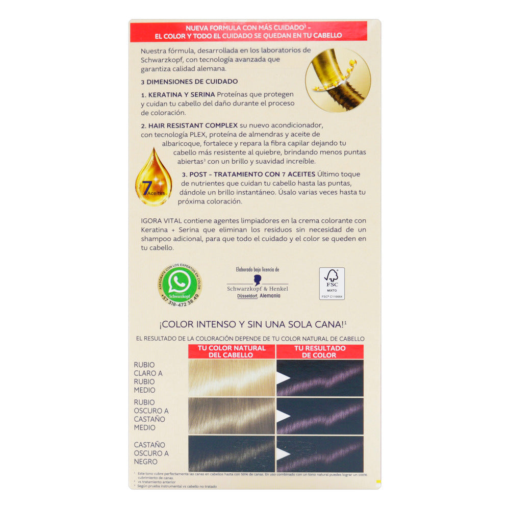 Igora Vital Kit 1-9 Promoción 2 Tubos Negro Vino