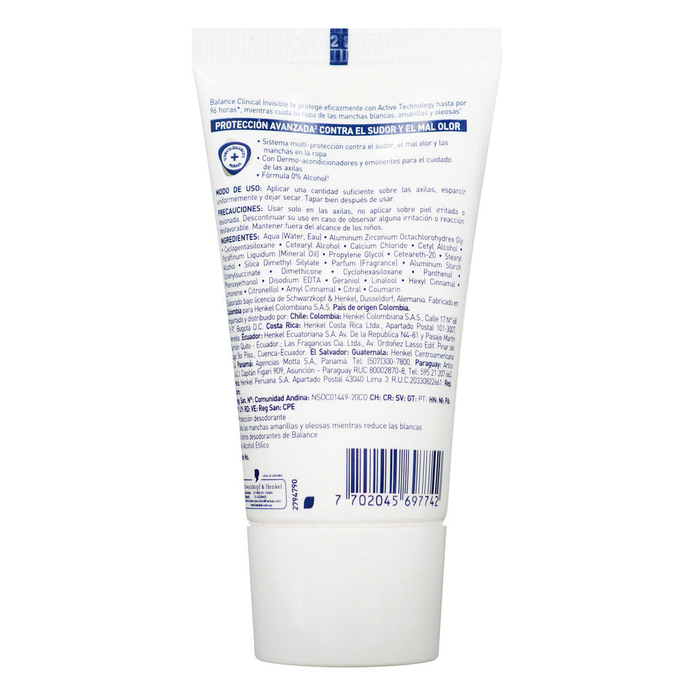 Desodorante Balance Clinical Protección Invisible Mini