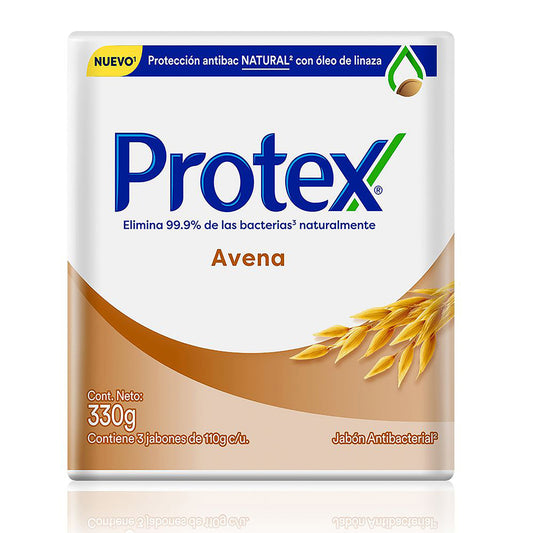 3 Jabones Protex Antibacterial Avena 110 Gramos