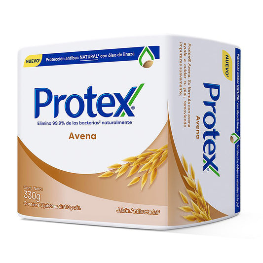 3 Jabones Protex Antibacterial Avena 110 Gramos