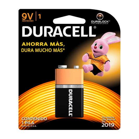Pila Duracell Cuadrada 9V x 1