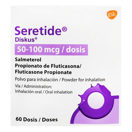 SERETIDE DISKUS 50/100 MCG 60 DOSIS(A)(M