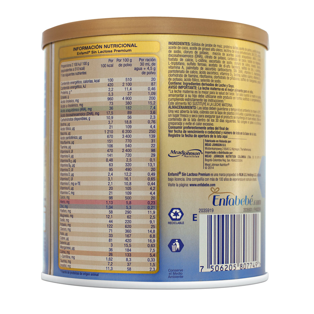 Enfamil Premium Sin Lactosa 400 Gramos