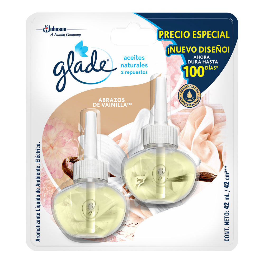 Ambientador Glade 2 Repuestos Aceite Vainilla
