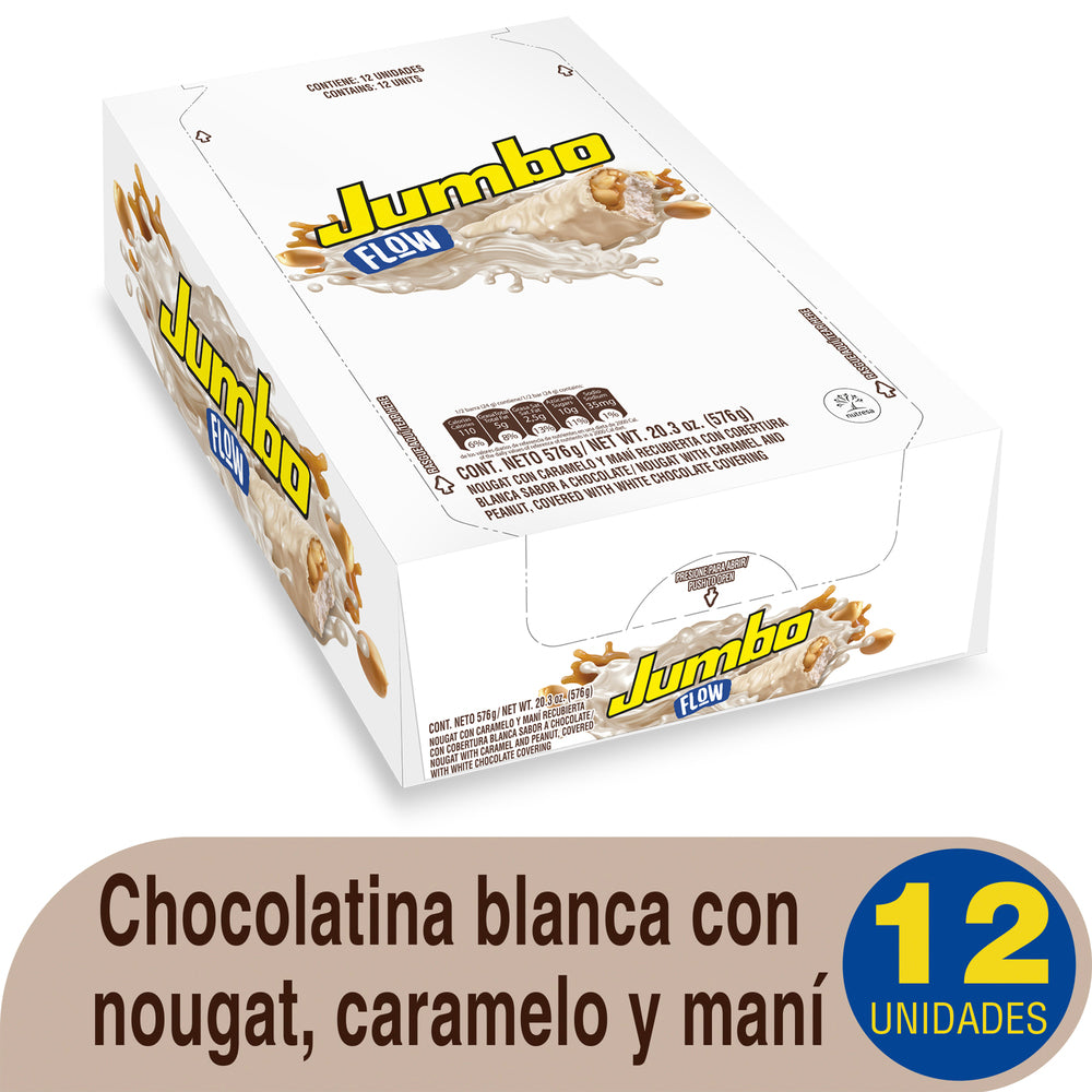 Chocolatina Jumbo Flow Blanca 12 Unidades 576gr