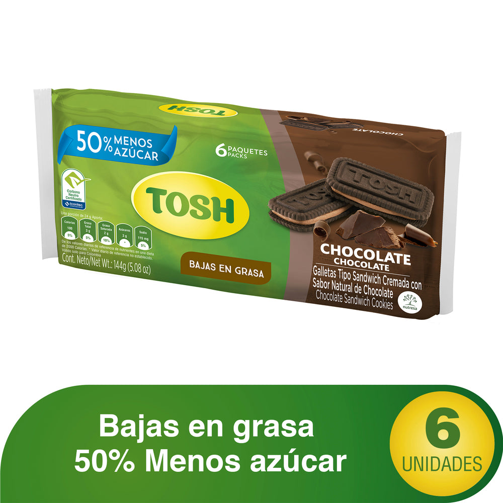 Galletas Tosh Chocolate 6 Unidades