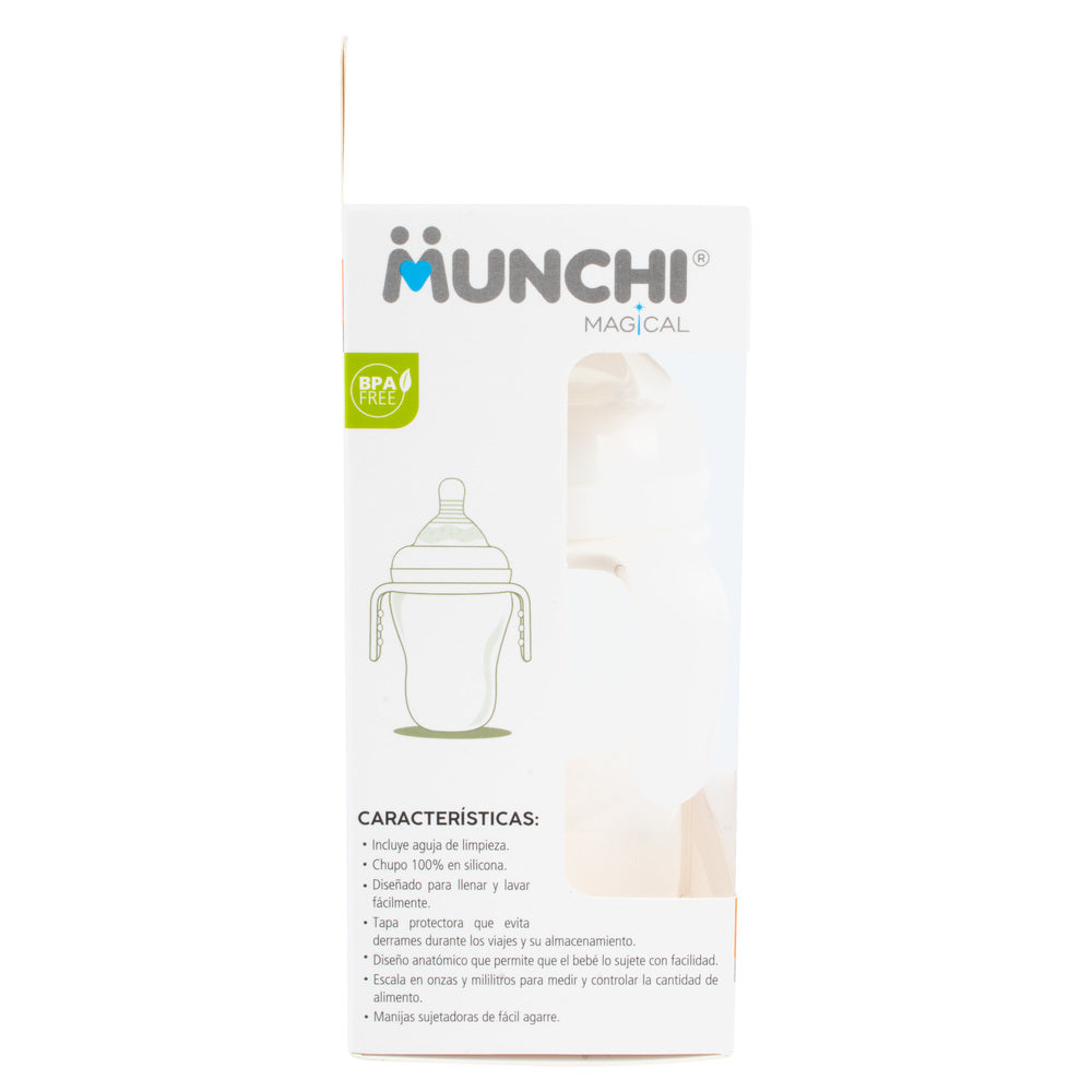 Biberón Munchi Mágico Boca Ancha con Manija 8 Oz