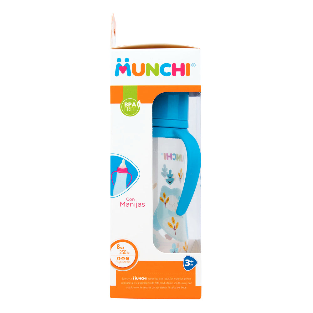 Biberón Munchi Boca Angosta con Manija 8 Oz