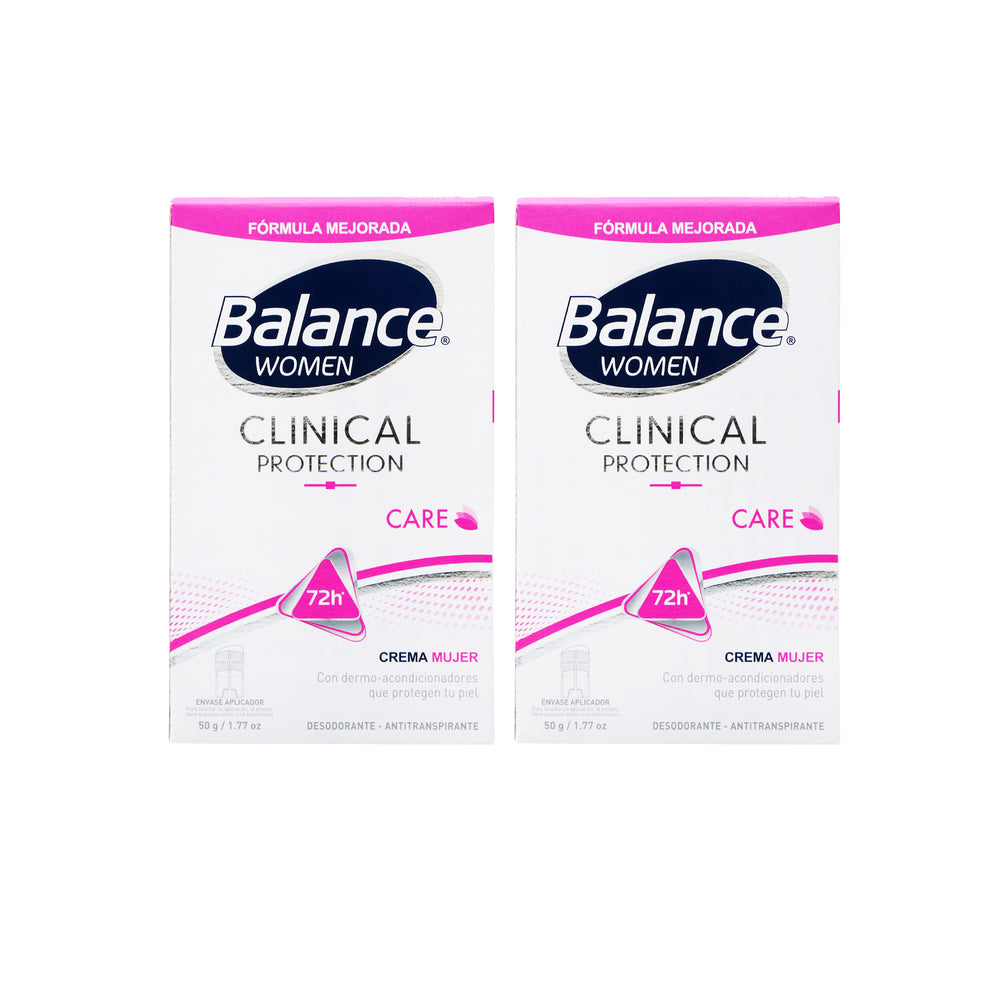 2 Desodorantes Balance Crema Clínica Protección 50 gramos