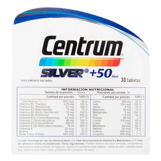 CENTRUM SILVER 50 ANOS 30 TABLETAS