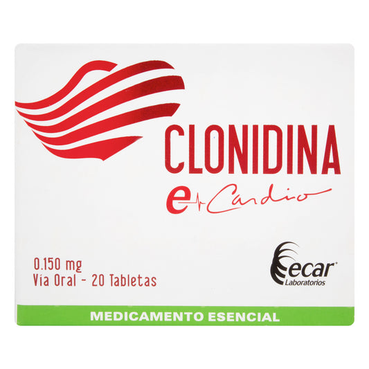 CLONIDINA 150 MG 20 TABLETAS EC
