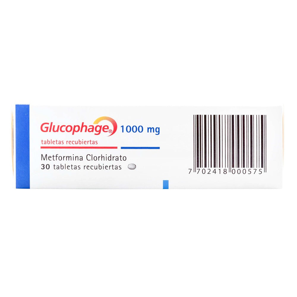 Glucophage 1000 mg 30 Tabletas