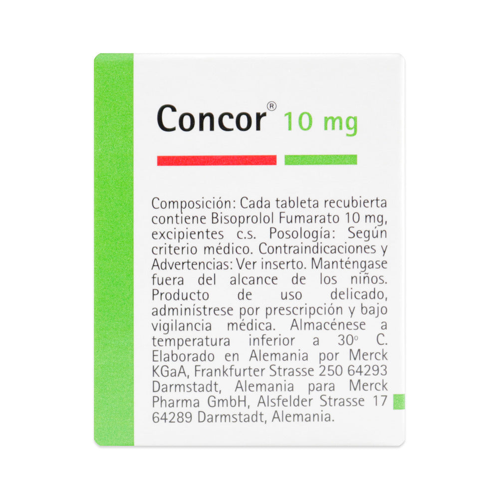 Concor 10 Miligramos 30 Tabletas