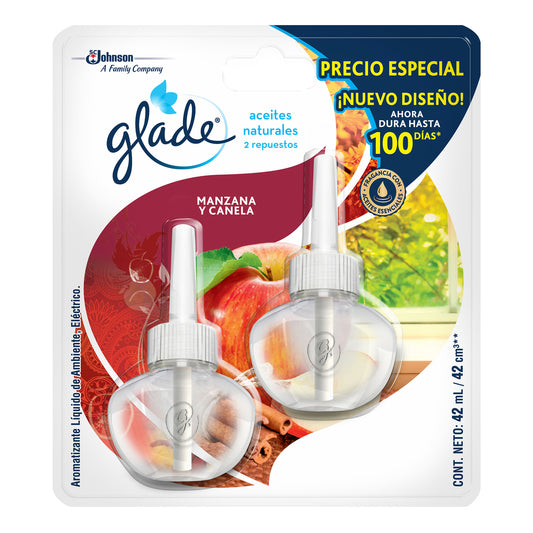 Ambientador Glade 2 Repuestos Aceite Manzana