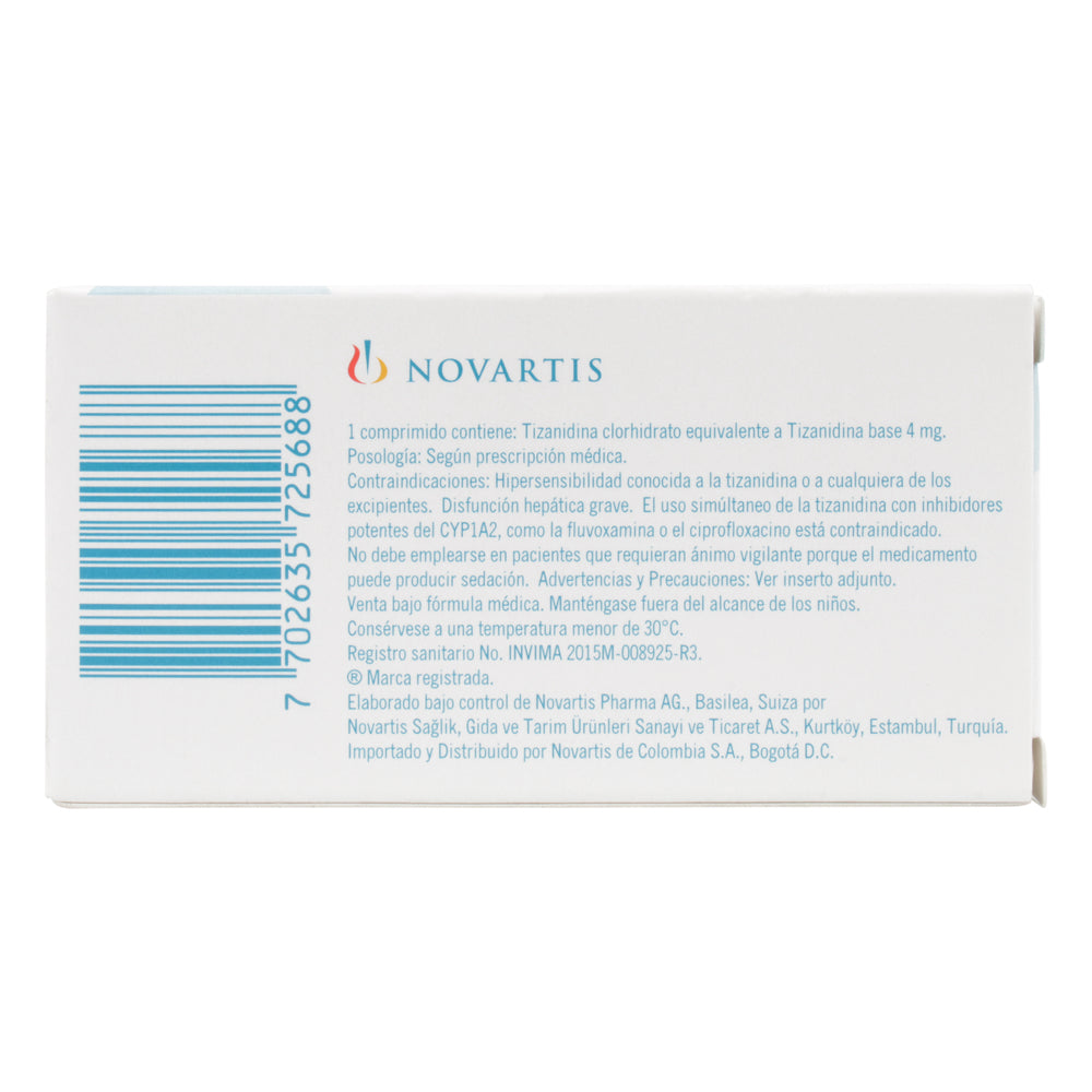 Sirdalud 4 mg 20 Comprimidos