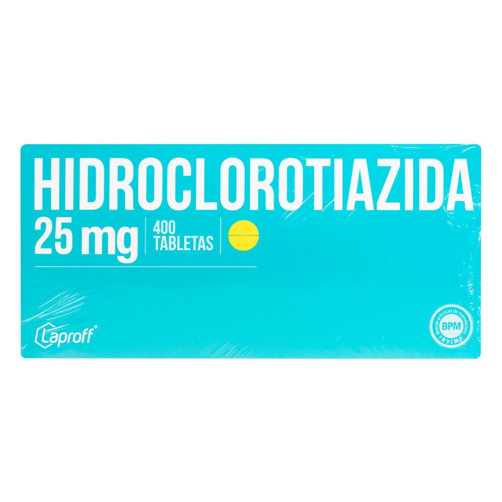 Hidroclorotiazida 25 mg 400 Tabletas