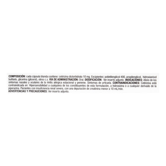 ALERCET 10 MG 10 TABLETAS (M)