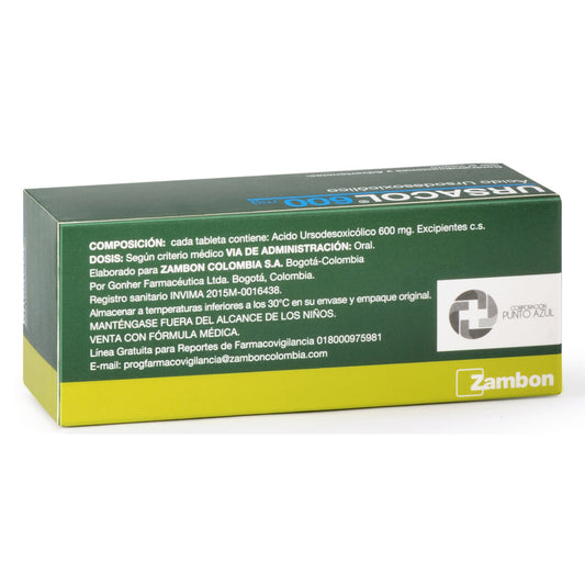 URSACOL 600 MG 15 TABLETAS (A)