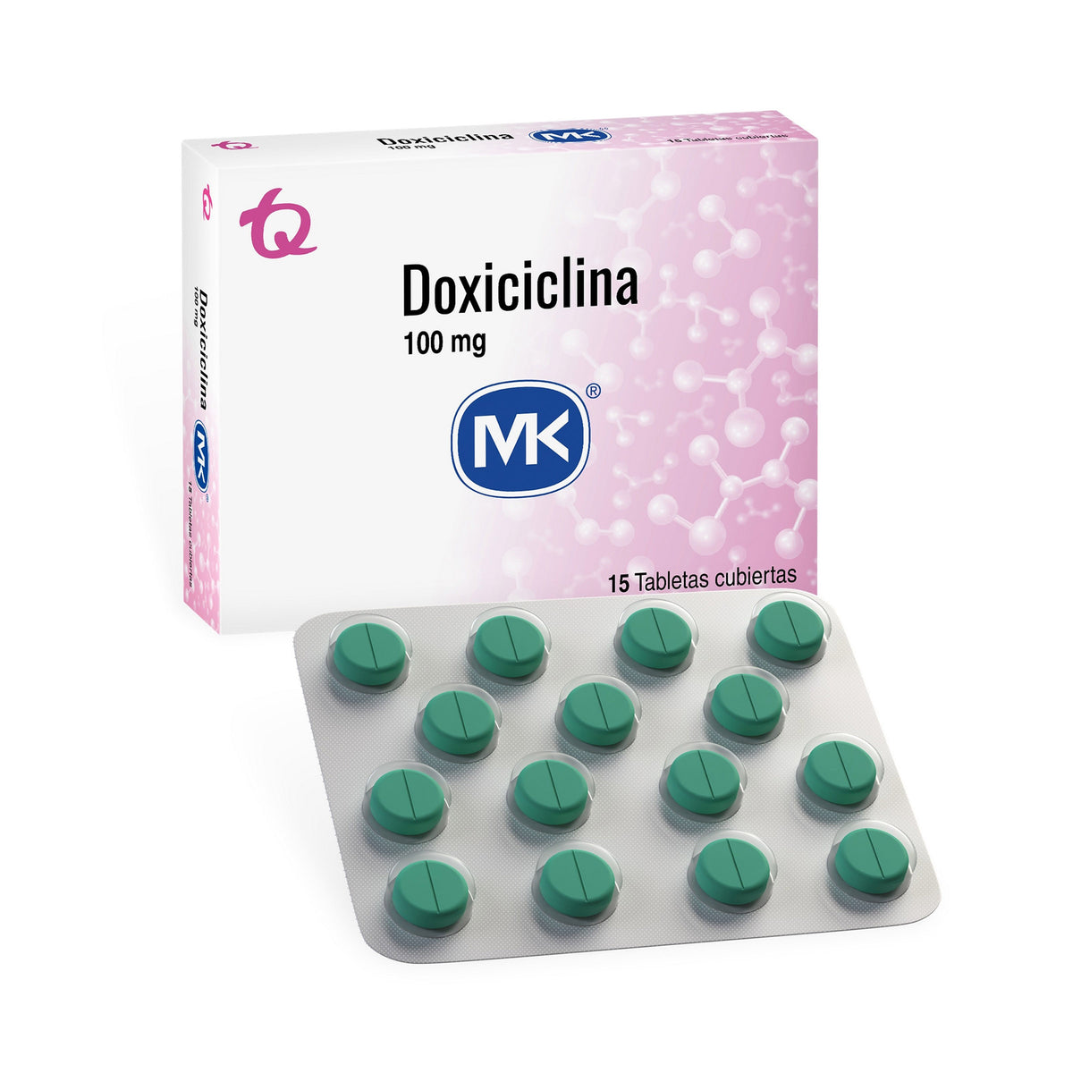 Doxiciclina 100 Miligramos 15 Tabletas MK