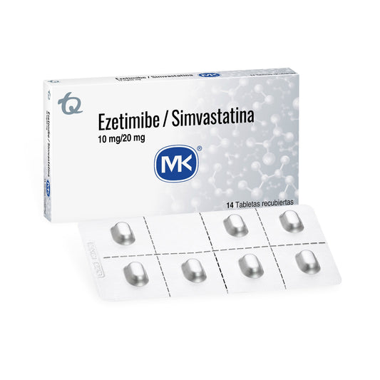 Ezetimiba 10 Miligramos Simvastatina 20 Miligramos 14 Tabletas MK