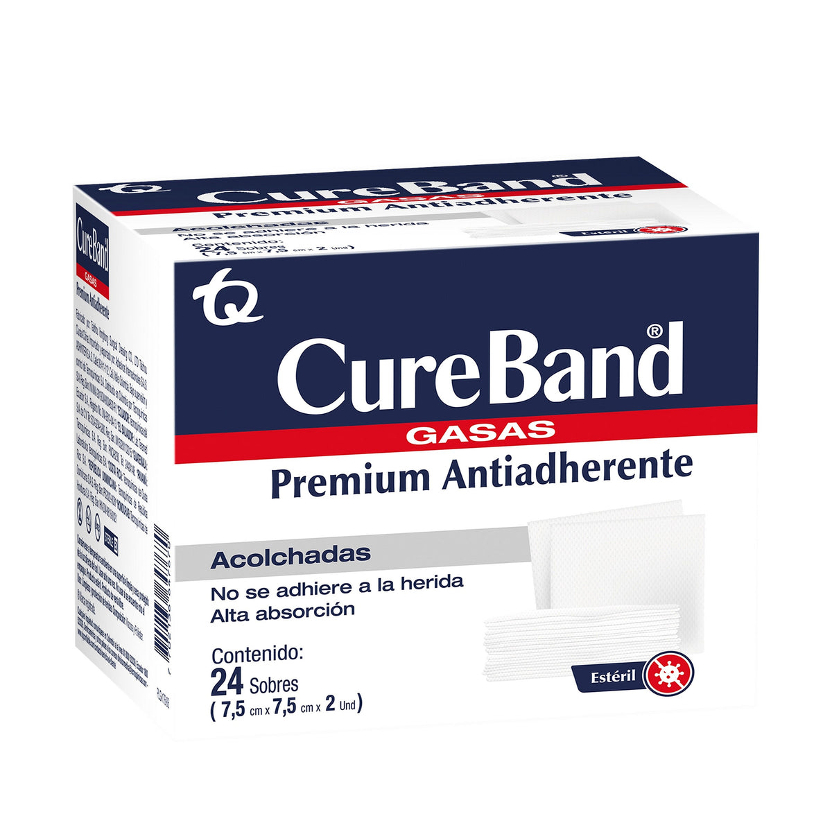 Gasa Cure Band Estéril 7.5x7.5 Plegada 24 Unidades