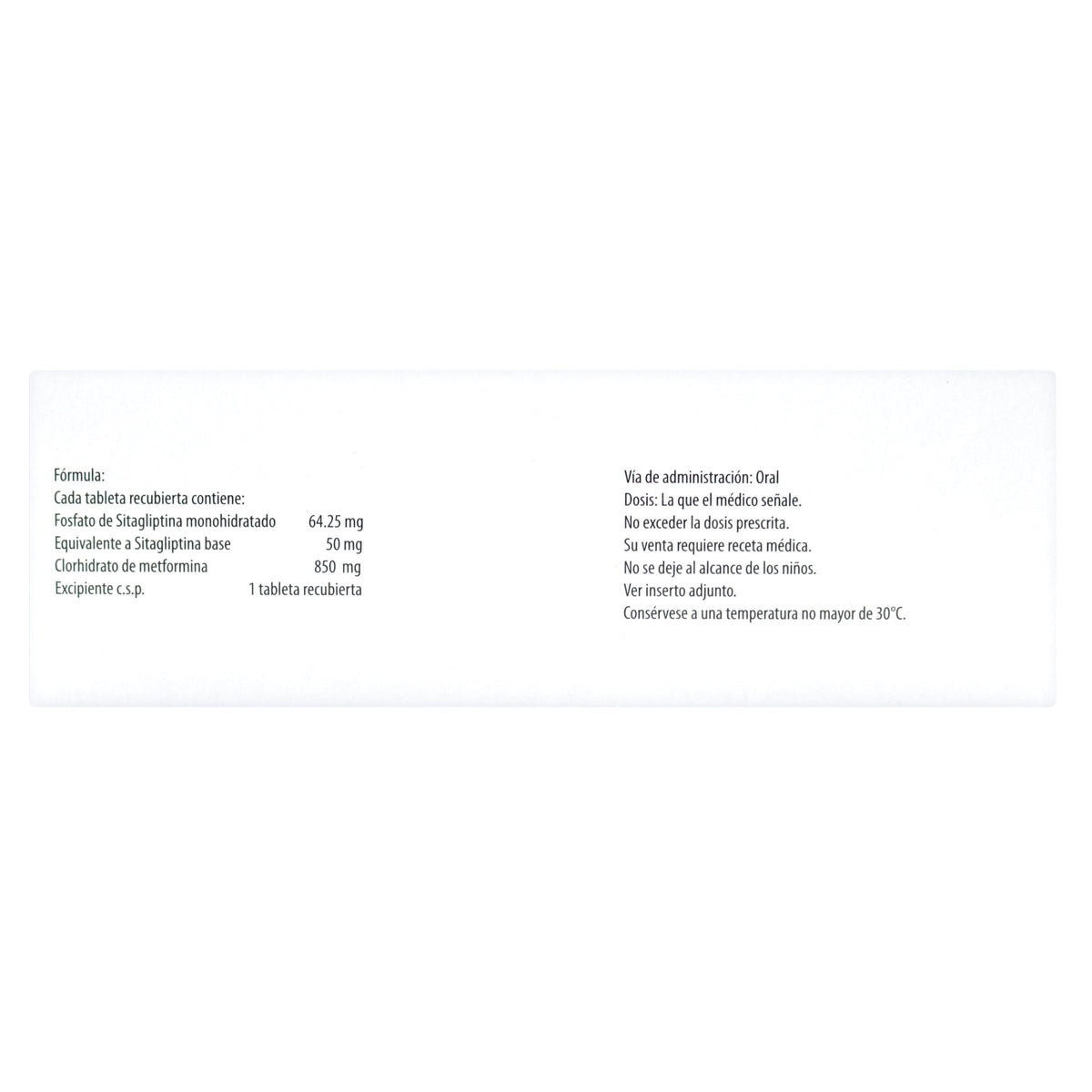 Janumet 50 mg/850 mg 28 Tabletas
