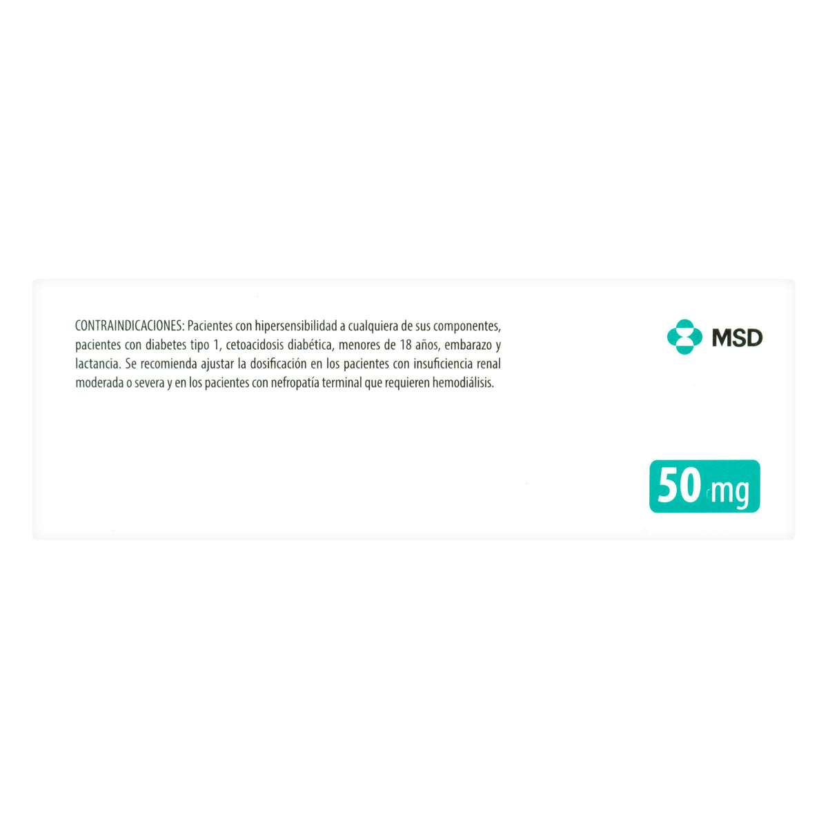 Januvia 50 Miligramos Caja 28 Tabletas